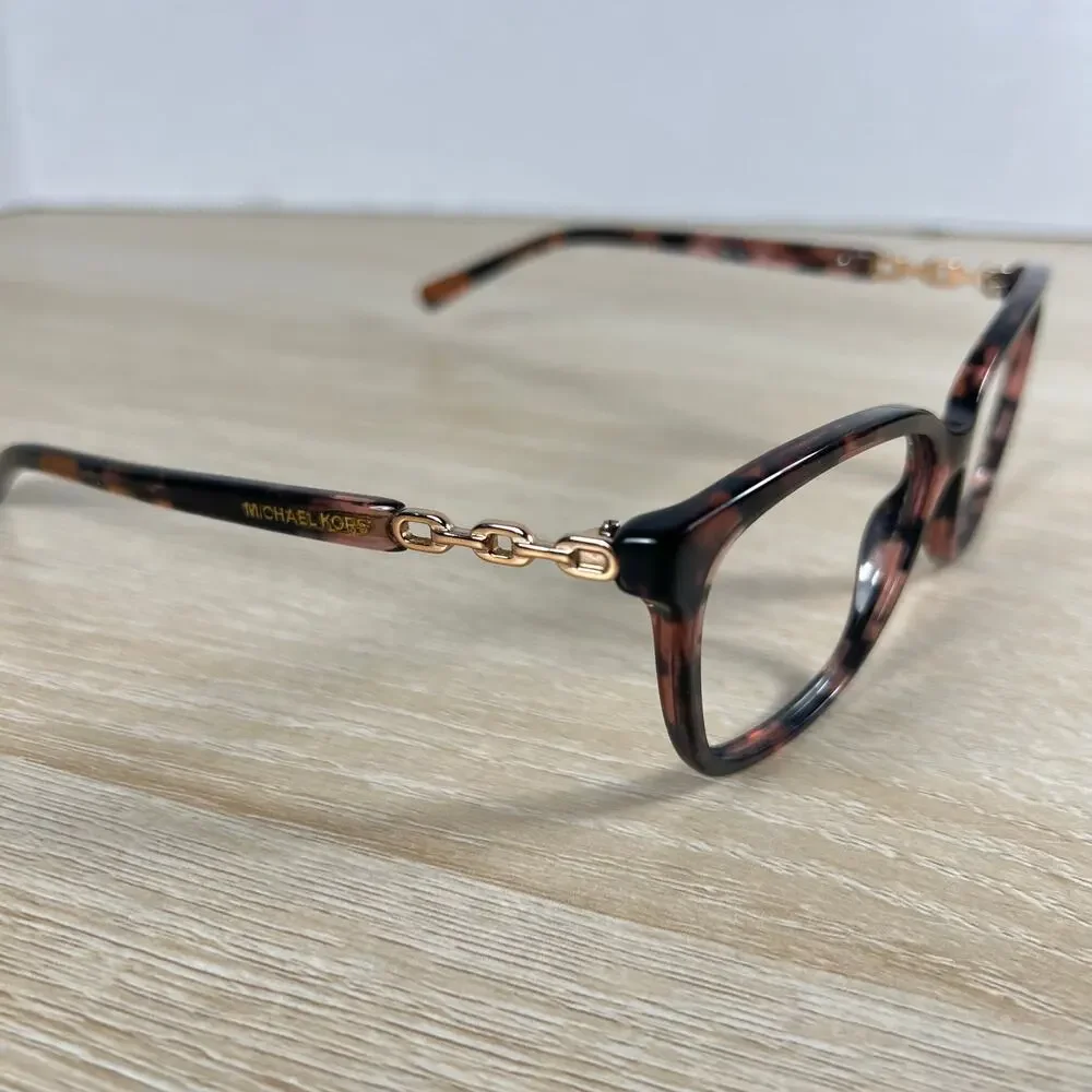 Michael Kors MK8018 Sabina IV Eyeglasses Pink Tortoise Chain Link 52-15-135